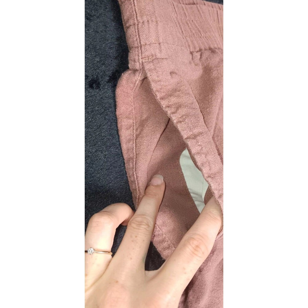 Old Navy Linen Blend High Rise Straight Comfort Waistband Pants 3X Brown Coastal - Picture 6 of 10